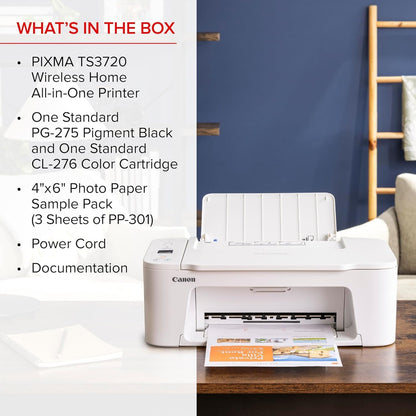 Canon PIXMA TS3720 Wireless All-in-One Printer - White