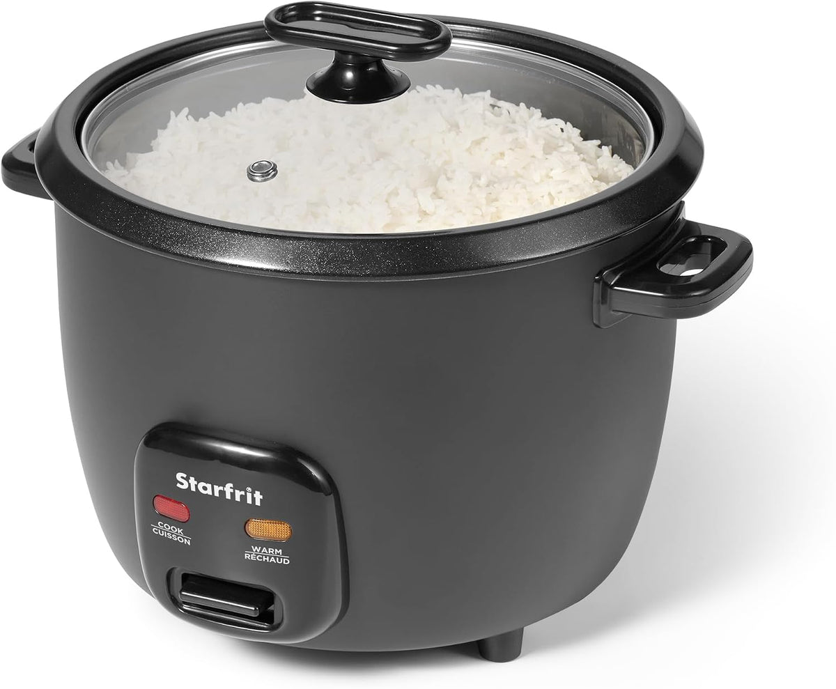 Starfrit Electric Rice Cooker, 20 Cups, PFAS-Free Ceramic, 700W, Grey