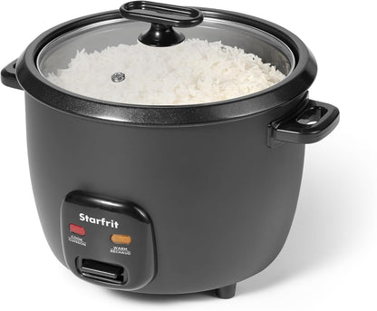 Starfrit Electric Rice Cooker, 20 Cups, PFAS-Free Ceramic, 700W, Grey