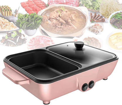 Electric Hot Pot with Grill, Non-Stick Coating, Easy to Clean, Perfect for Soup and BBQ, Small Household Electric Cooking Pan, Versatile Multi-Function Kitchen Appliance