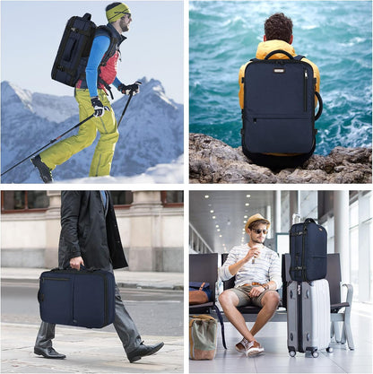 Mogplof Carry on Backpack, Airline Flight Approved Travel Backpack for Men, WOmen 40L Extra Large Expandable Water Resistant Backpack Lightweight Daypack Perfect Fit for 17 17.3 Inch Laptop, Black