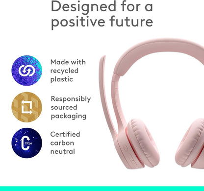 Logitech Zone 301 Wireless Bluetooth Headset with Noise-Canceling Microphone, Compatible with Windows, Mac, Chrome, Linux, iOS, iPadOS, Android – Graphite