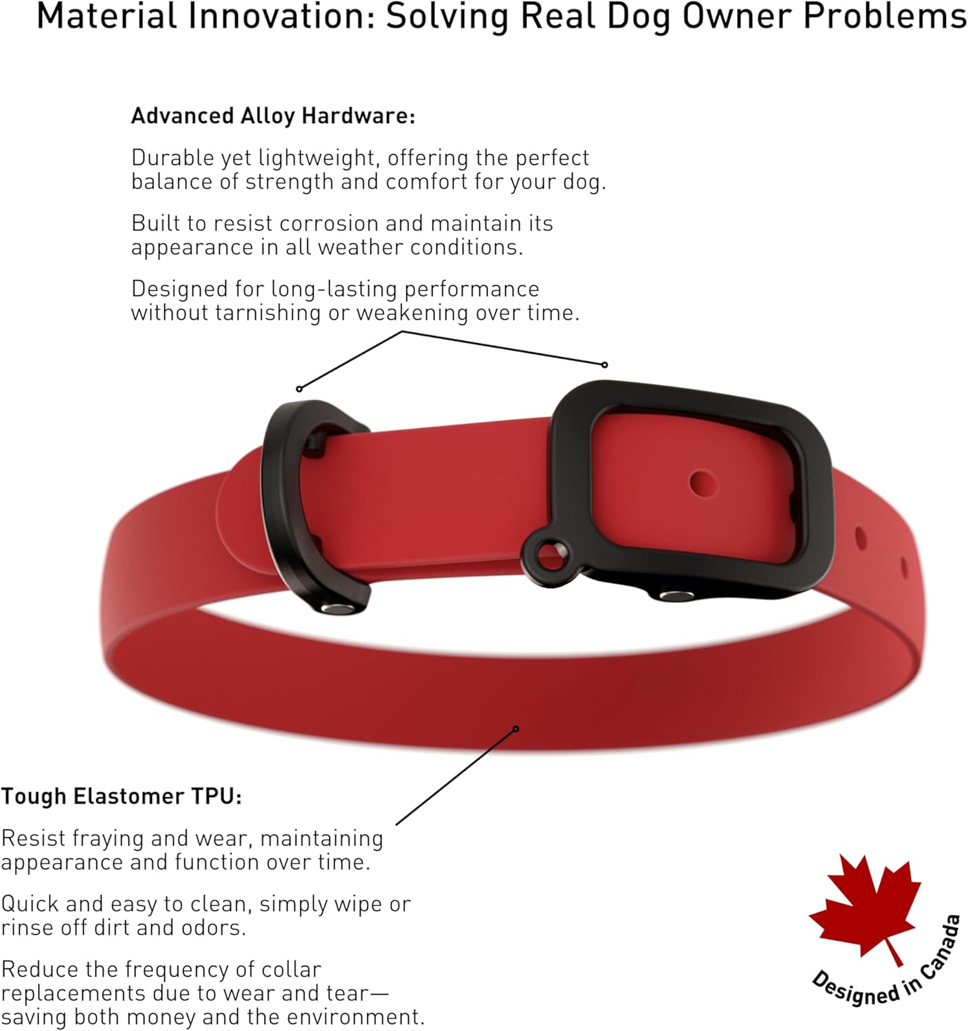 Waterproof Dog Collar - Durable, Comfortable and Adjustable Silicone Dog Collar with Wear Resistant Buckle and ID Tag Ring for Small Dogs by Nuvuq (Black, Small)