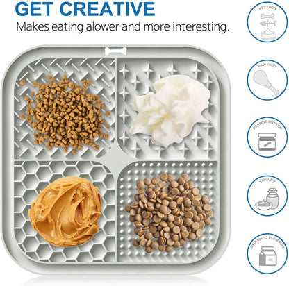2 Pack Licking Mat for Dogs & Cats with Suction Cups, Dog Slow Feeder Lick Pat for Anxiety Relief, Dog Toys Feeding Mat for Butter Yogurt Peanut, Pets Bathing Grooming Training Mat