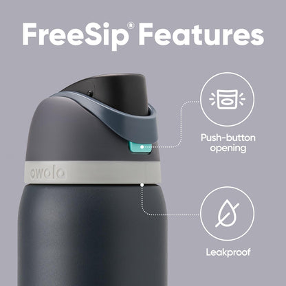 Owala Kids FreeSip Insulated Stainless Steel Water Bottle with Straw, BPA-Free Sports Water Bottle, Great for Travel, 16 oz, Celestial Sphere