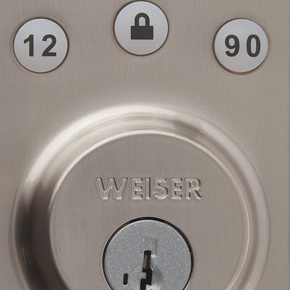 Weiser Powerbolt 3 Matte Black Keyless Entry Door Lock/Deadbolt Lock, 10-Button Keypad Door Lock with Auto Lock and 12-Month Battery Life, Electronic Door Locks for Front Door, Home Décor