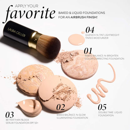 LAURA GELLER NEW YORK Dual-Ended Blush + Bronzer Brush - Blush Bronzer Contour Face Makeup Brush