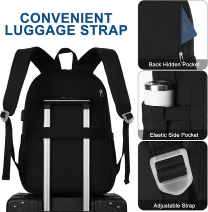 WINDARS Backpacks for Girls, 15.6 Inch School Bag Cute Waterproof laptop Bookbag Large College Backpack for Teen Women Students Anti Theft Travel Daypack Black