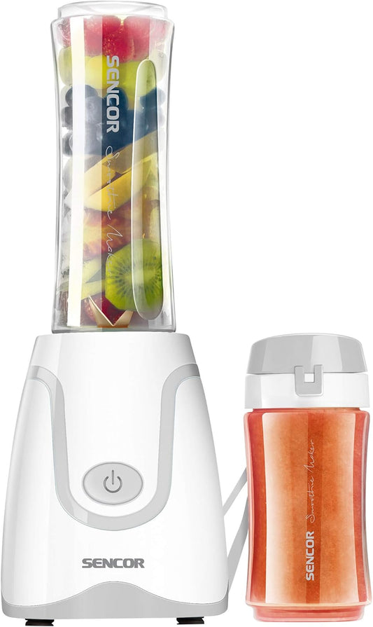 Sencor SBL2200WH 300W Smoothie Blender with 2 Impact Resistant BPA Free Bottles, White