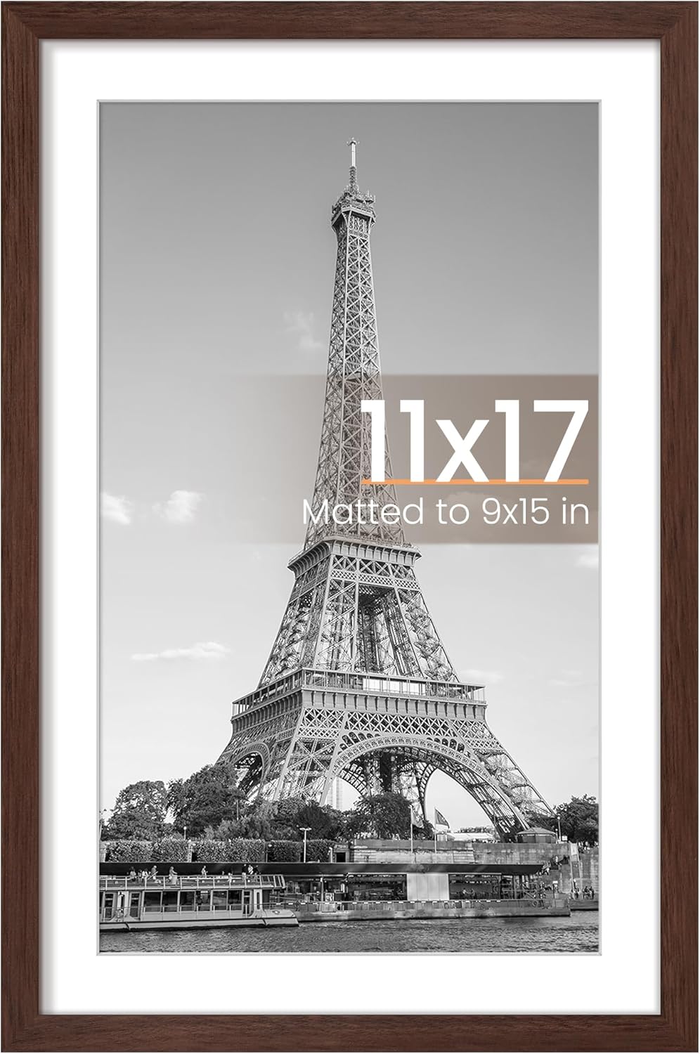 upsimples 11x14 Picture Frame, Display Pictures 8x10 with Mat or 11x14 Without Mat, Wall Hanging Photo Frames, Black