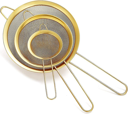 Purilite Select Gold Fine Mesh Strainer 3-Piece Set