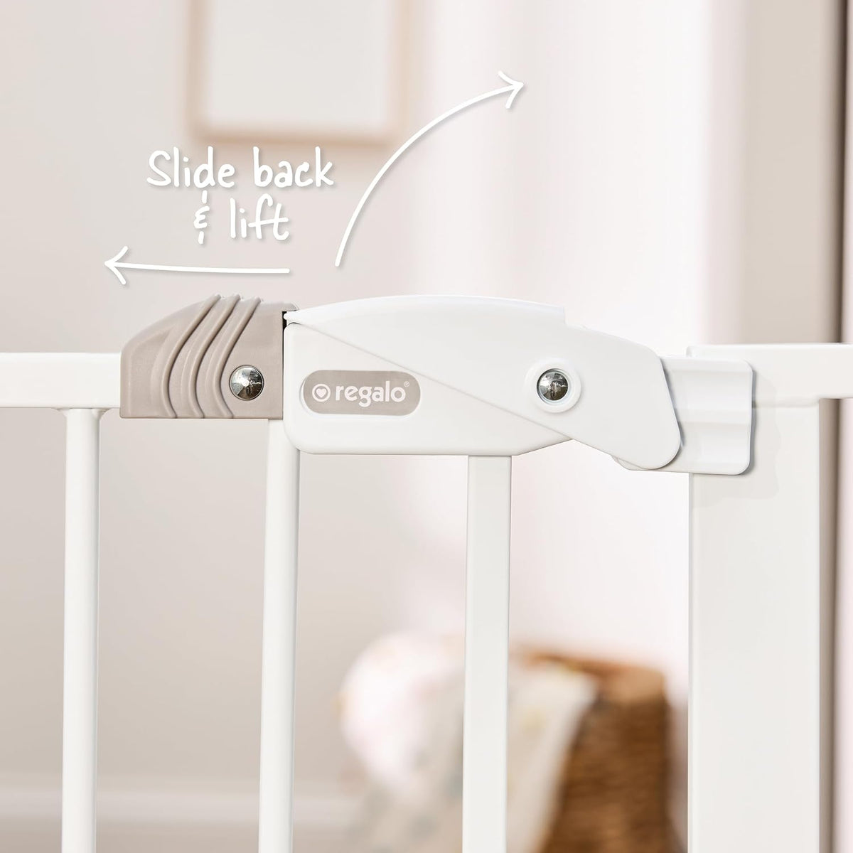 Regalo Easy Step 38.5-Inch (97.75cm) Extra Wide Baby Gate, Award Winning Brand, Includes 6-Inch (15.25cm) Extension Kit, 4 Pack Pressure Mount Kit and 4 Pack Wall Mount Kit