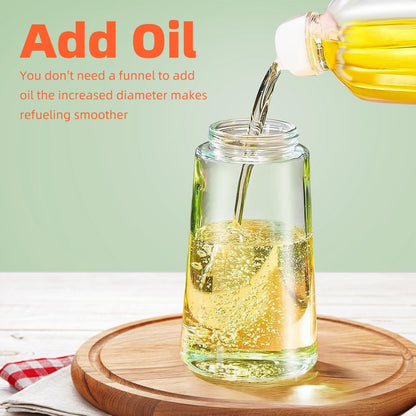Purilite Select 470ml Glass Oil Sprayer &amp; Dispenser Bottle – 2-in-1 Flip Top