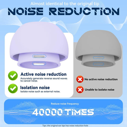 4 Pairs Replacement Ear Tips for AirPods Pro 2nd/1st Generation with Portable Storage Box & Cleaner Pen,Noise Reduction Holewith & Built-in dust Guard Screen,Silicone Ear Tips for AirPods Pro (White)
