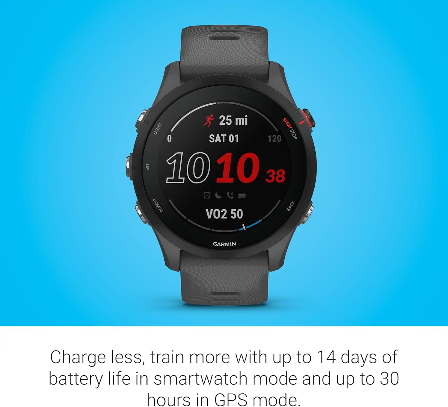 Garmin Forerunner® 255 Music, GPS Running Smartwatch with Music, Advanced Insights, Long-Lasting Battery, Black, 46 MM