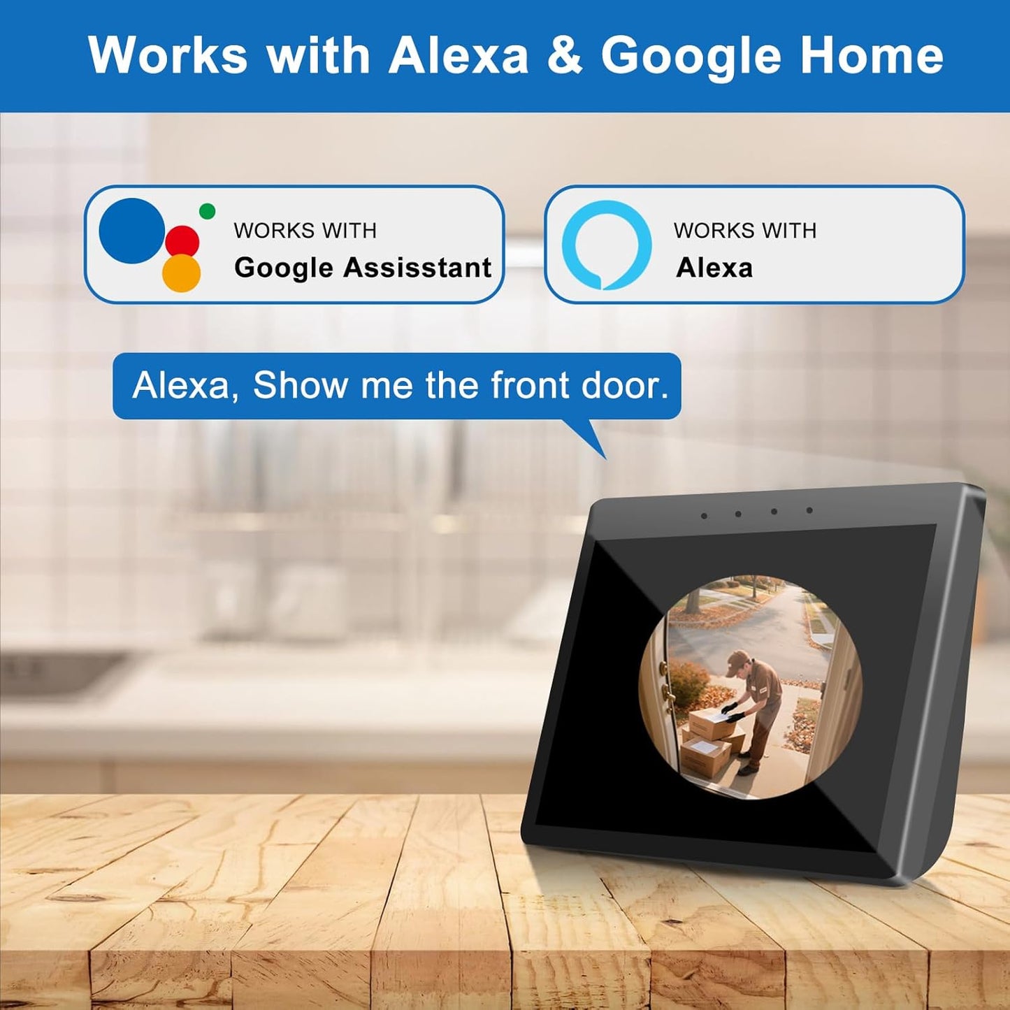 Doorbell Camera Wireless, Head-to-Toe Video, 2K HD Live View, Two-Way Talk,Smart Video Doorbell with Chime,no Subscription,Battery Powered,Motion Detection &Alerts,Works with Alexa &Google(2.4G WiFi)