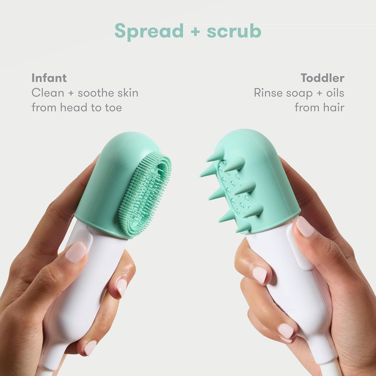 Frida Baby Control the Flow Bathtub Sprayer Attachment for Baby Bathtub, Baby Bath Shower Head with Scalp Massager, Control Waterflow with 2 Pressure Modes, Storage Caddy Holds 1 Gallon of Clean Water
