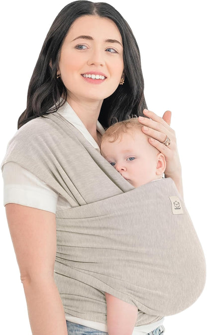 KeaBabies Baby Wrap Carrier - All in 1 Original Baby Carrier Newborn To Toddler Sling, Easy to Wear, Hands Free Bonding, Lightweight, Breathable Infant Wraps (Trendy Black)
