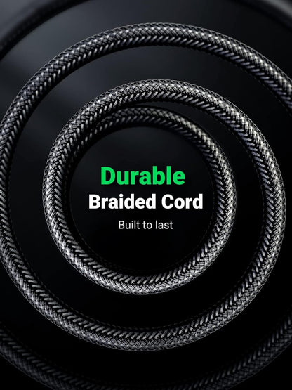 UGREEN 1/8 to 1/4 Inch Cable, 3.5mm TRS to 6.35mm Audio Cable Guitar to Aux Male Cord with Zinc Alloy Housing and Nylon Braid for Amplifier, Mixer, Digital Keyboard, Home Theater, Laptop, 6.6FT