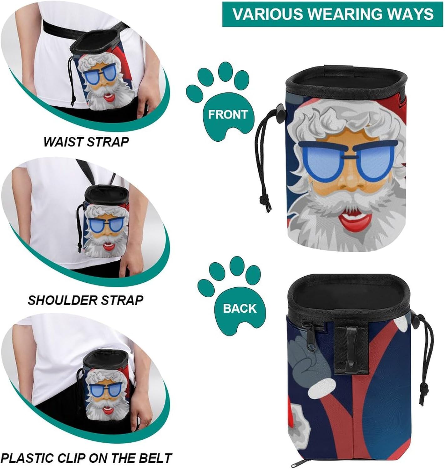 Osbang Dog Treats Pouch Pet Training Bag Dog Walking Bag Carry Kibble Snacks Toys for Dog Training Reward (Man 4.7 * 4 * 5.1 Inches)