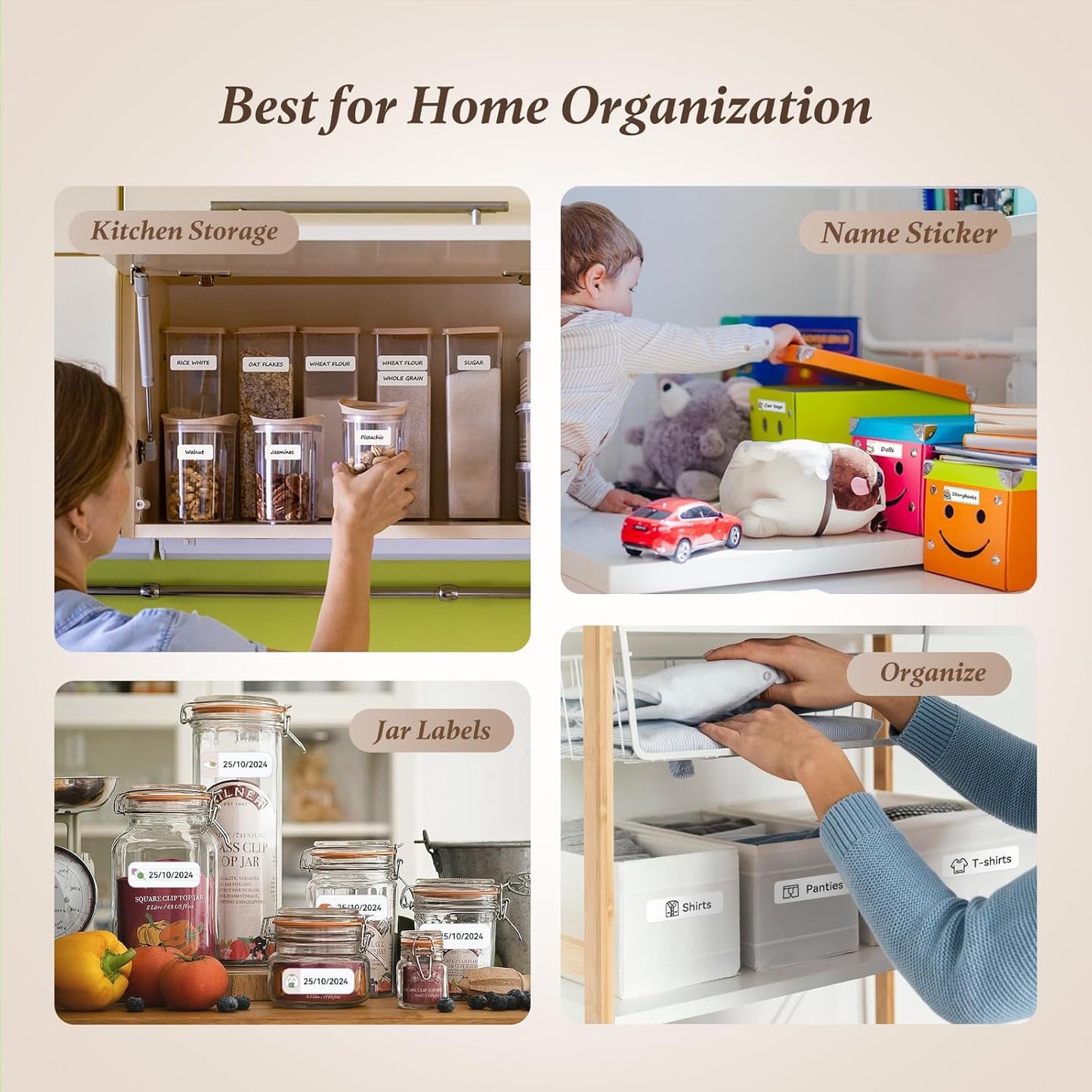 NIIMBOT D110 Mini Label Maker Machine with Tape(Pre-Cut Size 12x40mm), Portable Bluetooth Sticker Printer, Inkless Automatic Feeding One-Touch Custom Printing, Compatible with Phone Only