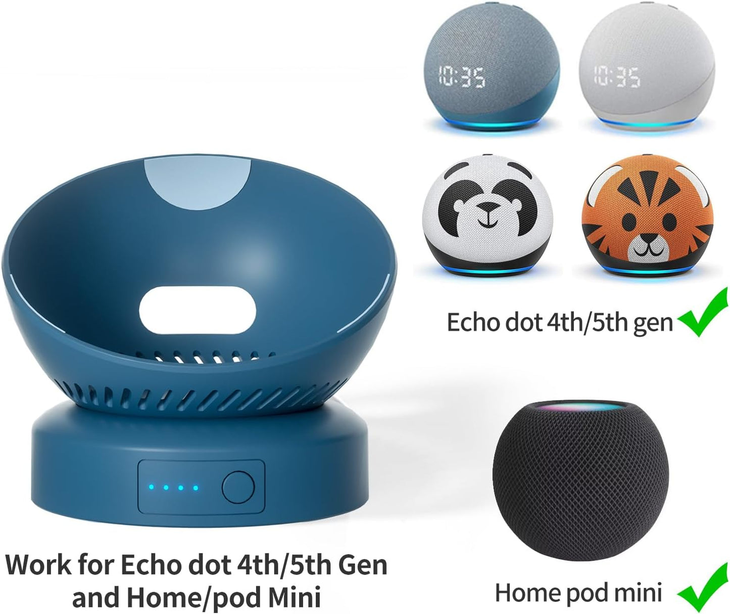 Battery Base for Dot (4th Gen) to Make Dot 4 Portable (The Speaker Not Included ) (DT04 Black)