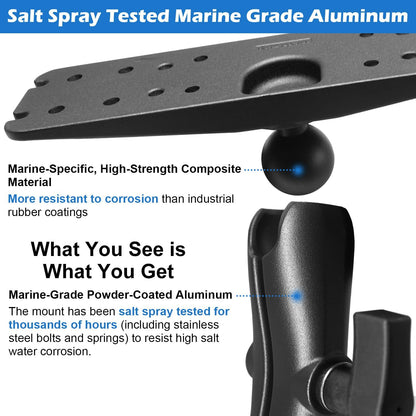 WINDFRD 1.5" Ball Fish Finder Mount for 9" to 12" Large Fishfinder, Marine Electronic Depth Finder Mount with C Size Ball, Compatible with Garmin, Lowrance, Humminbird and More