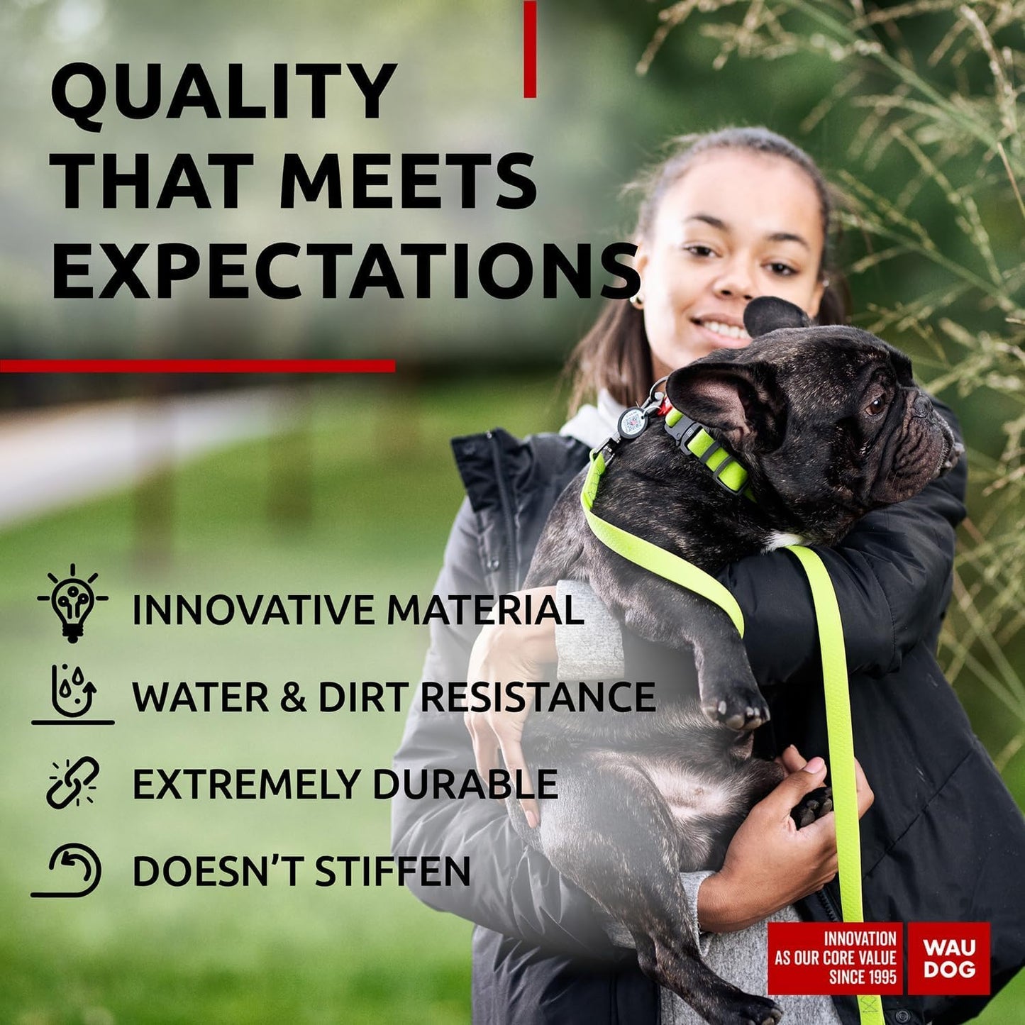 Waterproof Dog Collar - Adjustable Glow Dog Collar for Large Dogs, Small and Medium Dogs - Heavy Duty Dog Collars with Durable Metal Clasp and QR Dog Tag - Glow in The Dark Dog Collars