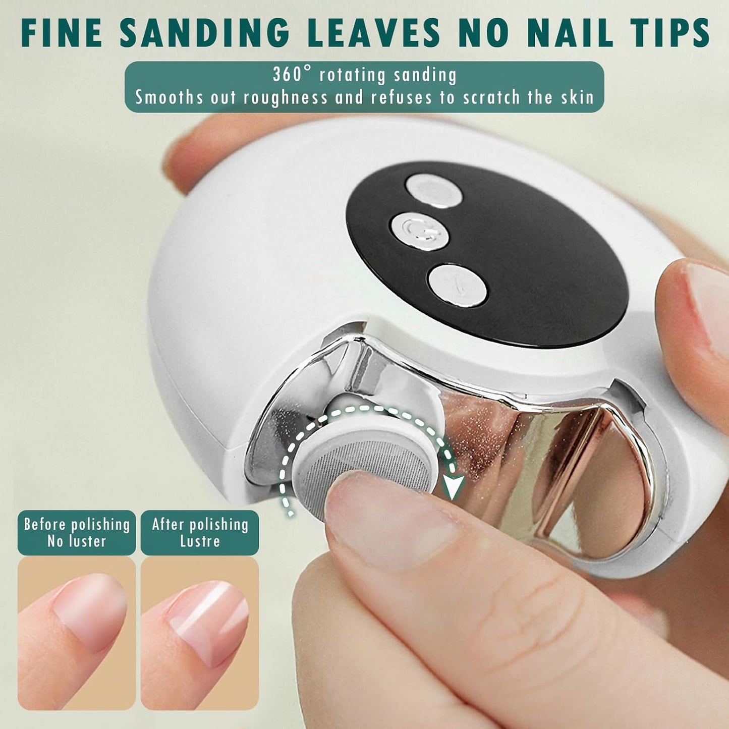 OneNine Electric Nail Clipper, Automatic Nail Trimmer with LED Light & 3 Speeds with Nail Scraps Storage, USB Rechargeable Safety Fingernail Trimmer for Baby, Children, Kids, Adult, Seniors (Champagne)