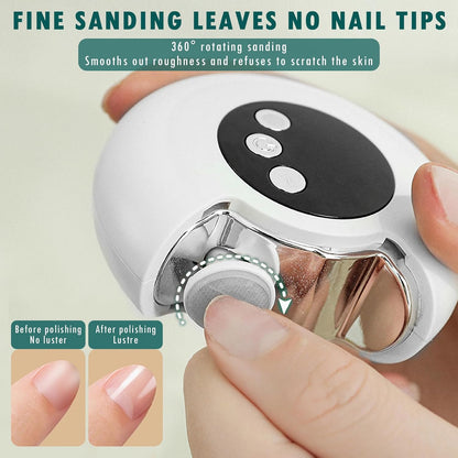 OneNine Electric Nail Clipper, Automatic Nail Trimmer with LED Light & 3 Speeds with Nail Scraps Storage, USB Rechargeable Safety Fingernail Trimmer for Baby, Children, Kids, Adult, Seniors (Champagne)