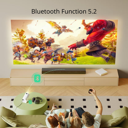 Mini Projector with Bluetooth and 50% Zoom, YOTON Y4 Auto Keystone 270° Rotation Portable Movie Projecteur 1080P Support, Compatible with Android/iOS/HDMI/PS5