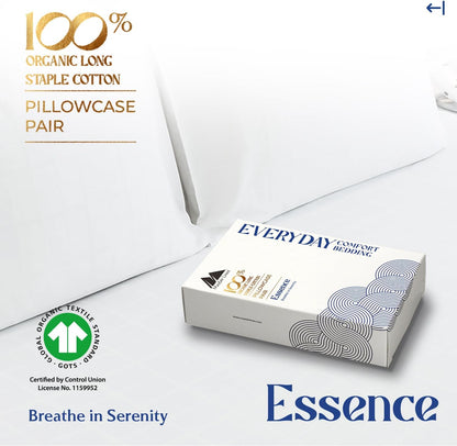 Mayfair Linen 100% Organic Cotton Percale Sheets Full Size - White Cotton Percale Sheets Full, 4 Piece Full Percale Sheet Sets, Soft & Crisp, Cooling Sheets, 16" Deep Pocket Hotel Sheets Full Size
