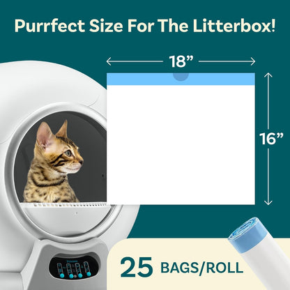 PetCove Self Cleaning Litter Box - Automatic Cat Litter Box up to 75L, App‑Control Cat Litter Box with Integrated Safety Protection, Advanced Odor Control & Smart Weight Monitoring with Cat Litter Bag