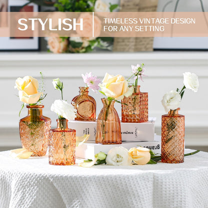 Sawoake Mini Bud Vases As Wedding Centerpieces for Tables,Clear Bud Vases for Flowers,Small Flower Vases Suitable for Birthday Party,Anniversary,Wedding Reception,Baby Shower (Clear-12PCS)