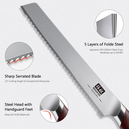 SHAN ZU Fillet Knife 7 inch, Razor Sharp Boning Knife for Meat in 10Cr15Mov Japanese High Carbon Steel Fish Knife, Professional Kitchen with Flexible Blade and Ergonomic Pakkawood Handle