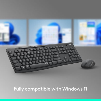 Logitech MK270 Wireless Keyboard and Mouse Combo for Windows, 2.4 GHz Wireless, Compact Mouse, 8 Multimedia and Shortcut Keys, 2-Year Battery Life, for PC, Laptop - Rose
