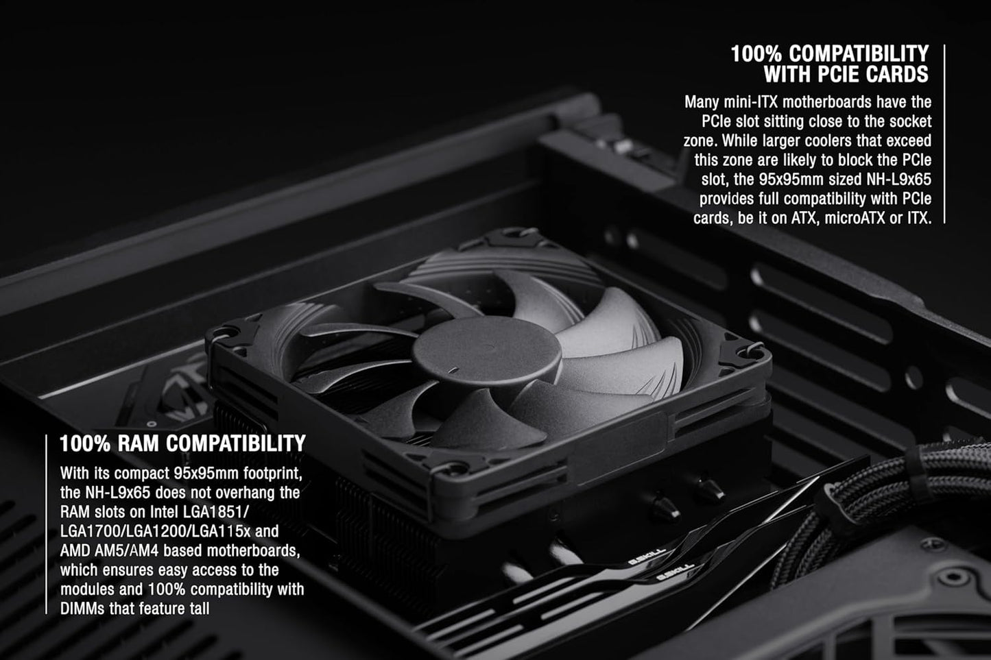 Noctua NH-L9x65 chromax.Black, Premium Low-Profile CPU Cooler (65mm, Black)