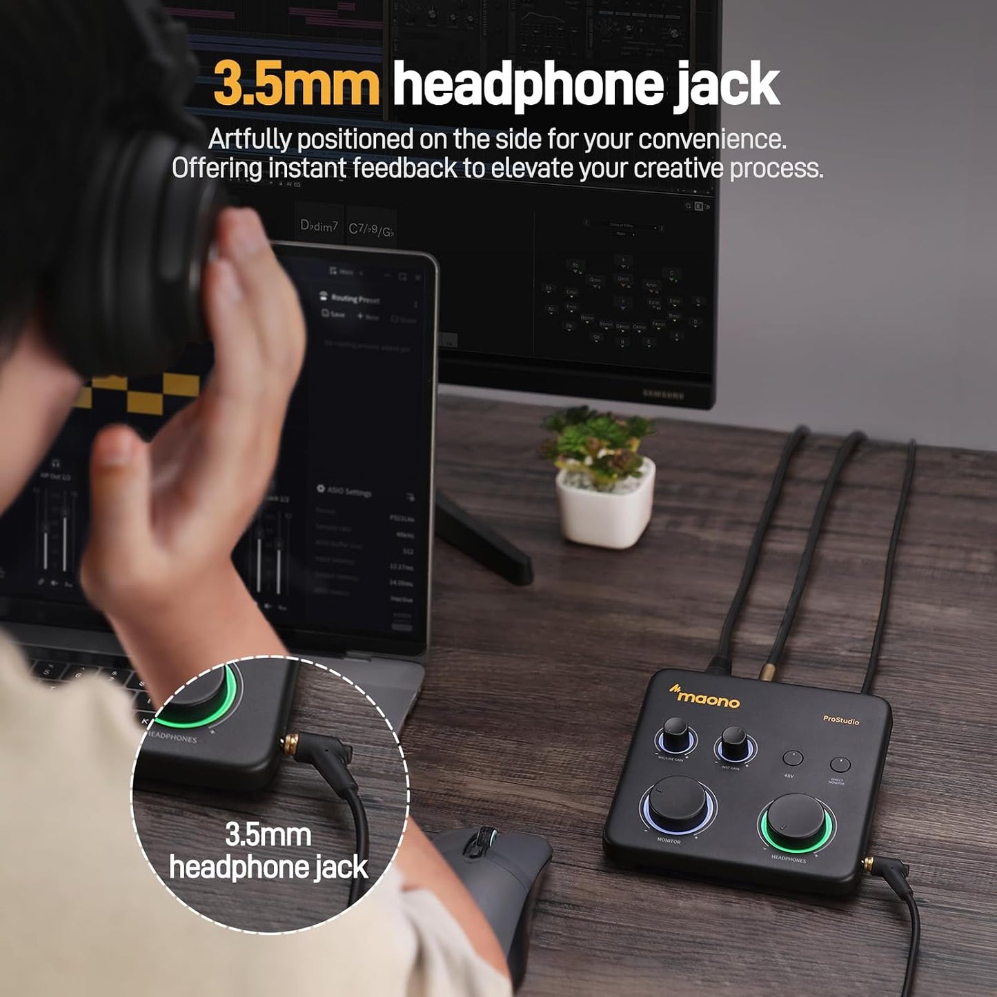 MAONO PS22 Lite USB Audio Interface for PC for Guitar & Vocals Streaming | Low-noise Preamp, 24-bit/192kHz, Loopback, ASIO Driver, Routing Software, for Home Studio, DAW Recording, OBS, Creators