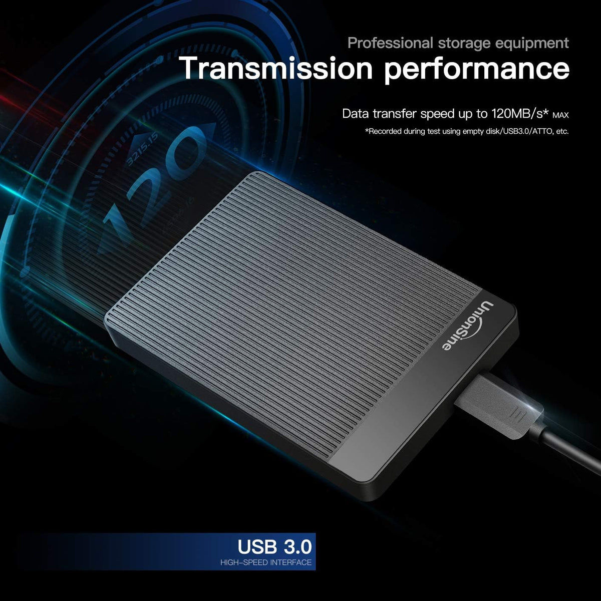UnionSine 1TB Ultra Slim Portable External Hard Drive HDD-USB 3.0 Storage