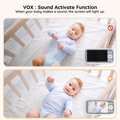 BOIFUN Baby Monitor No Wi-Fi, 4'' 3X Zoom Display, Video Baby Monitor Camera, IPS 720p Wireless (Moniteur Bébé), Easy to Use and Set Up, VOX Sound Detection, Invisible Infrared Night Vision