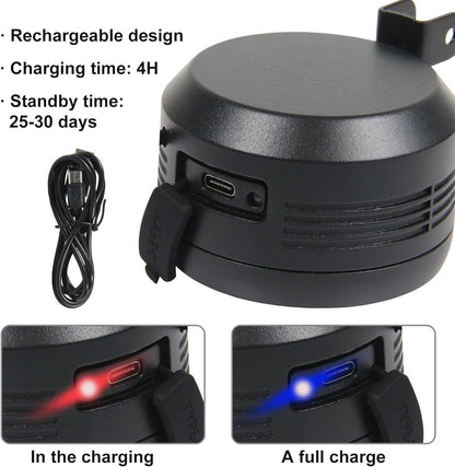 Waterproof Bike Alarm Horn w/Remote Controller - Eco-Friendly, USB Rechargeable, Anti-Theft & Vibration Alarm for e-Bike, MTB, Road Bikes, Scooters