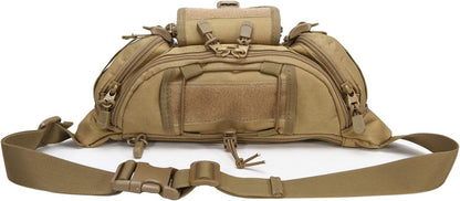 Tactical Fanny Pack Military Waist Bag Pack Utility Hip Pack Bag with Adjustable Strap Waterproof for Outdoors Fishing Cycling Camping Hiking Traveling Hunting Shopping Dog Walking