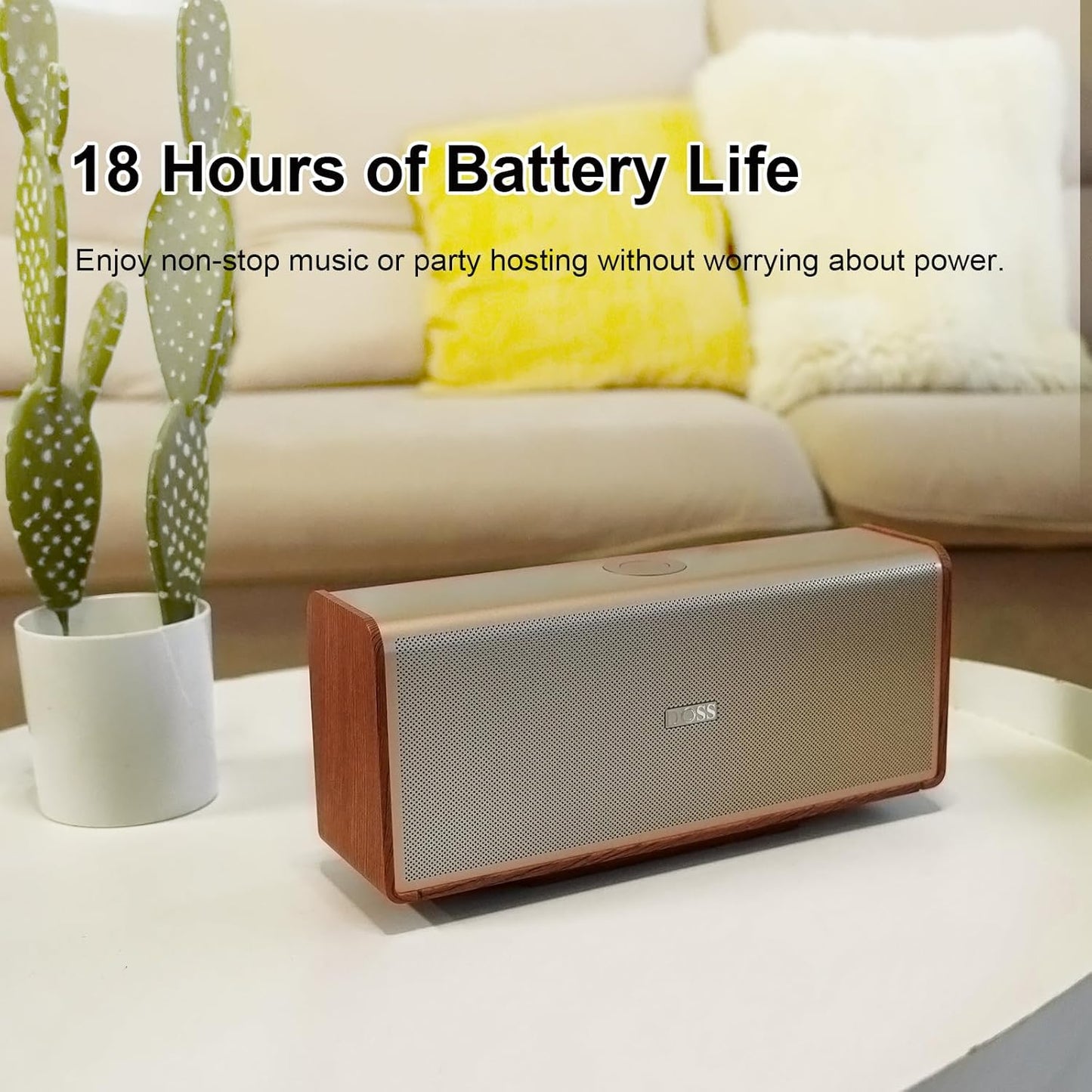 DOSS SoundBox Ultra Bluetooth Speaker with 2.1 Sound Channel Audio, 80W Superior Sound with Deep Bass, Two DSP Technologies, 18H Playtime, BT 5.3, Wireless for Home, Office, Bedroom-Gold