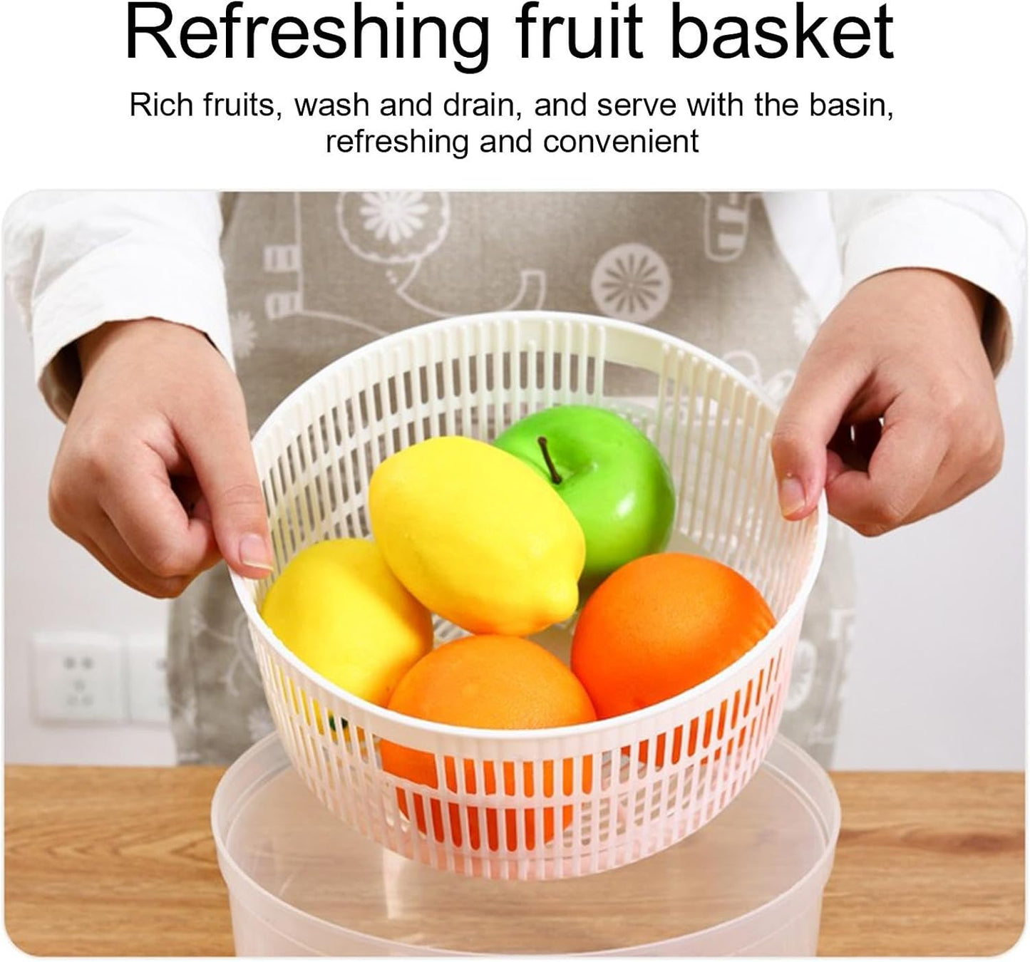 Vegetable Spinner | Fruit Dryer Spinner - Salad Dryer for Washing, Spinner, and Draining Greens, Fruits, and Vegetables