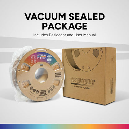 OVERTURE PLA Filament 1.75mm PLA 3D Printer Filament, 1kg Cardboard Spool (2.2lbs), Dimensional Accuracy +/- 0.02mm, Fit Most FDM Printer (Black 1-Pack)