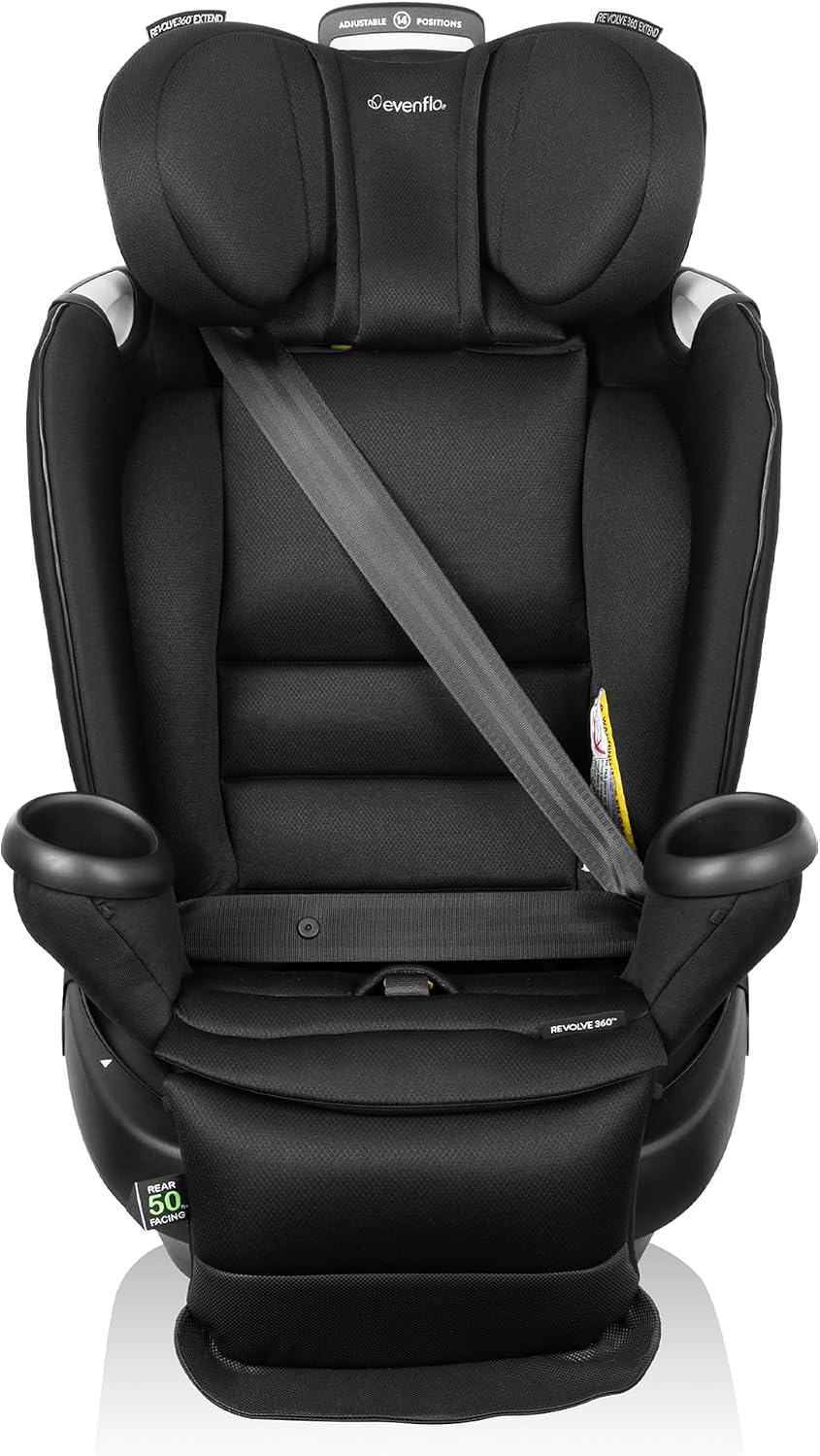 Evenflo Gold Revolve360 Extend All-in-One Rotational Car Seat with SensorSafe - Onyx