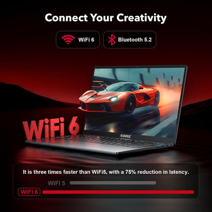 ACEMAGIC Gaming Laptop Computer AMD Ryzen 7 5700U Windows Laptop 16.1-in IPS 16GB DDR4 512GB NVMe SSD Backlit & Numeric Input WiFi 6 HDMI Type-C USB-3.2 Webcam 3.5mm Audio Office Laptops Home Laptops