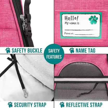 Premium Airline Approved Soft-Sided Pet Travel Carrier by PetAmi | Ventilated, Comfortable Design with Safety Features | Perfect For Plane or Car | Ideal for Small to Medium Sized Cats, Dogs, and Pets