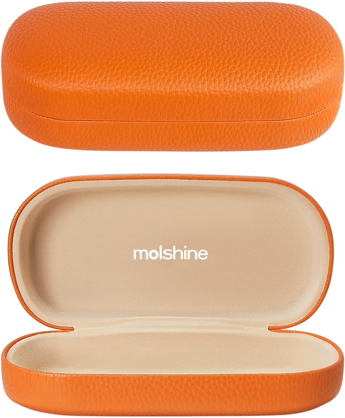 molshine Hard Shell Leather Sunglasses Case,Classic Large Glasses Case for Women Men,Sunglass Eyeglasses