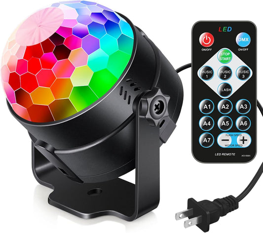 Sound Activated Party Lights with Remote Control Dj Lighting, Disco Ball Strobe Lamp 7 Modes Stage Light for Home Room Dance Parties Birthday Karaoke Halloween Christmas Wedding Show Club Decorations